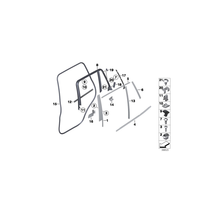 Genuine BMW 51357335632 F26 Cover, Column C, Door, Rear Right (Inc. X4 35iX, X4 M40iX & X4 30dX) | ML Performance EU