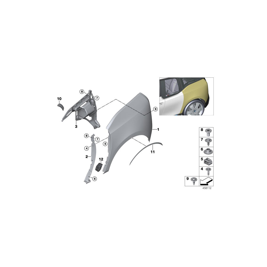 Genuine BMW 51137462327 I01 Left Rear Side Panel (Inc. i3s 120Ah, i3s 94Ah & i3s 120Ah Rex) | ML Performance EU Car Parts