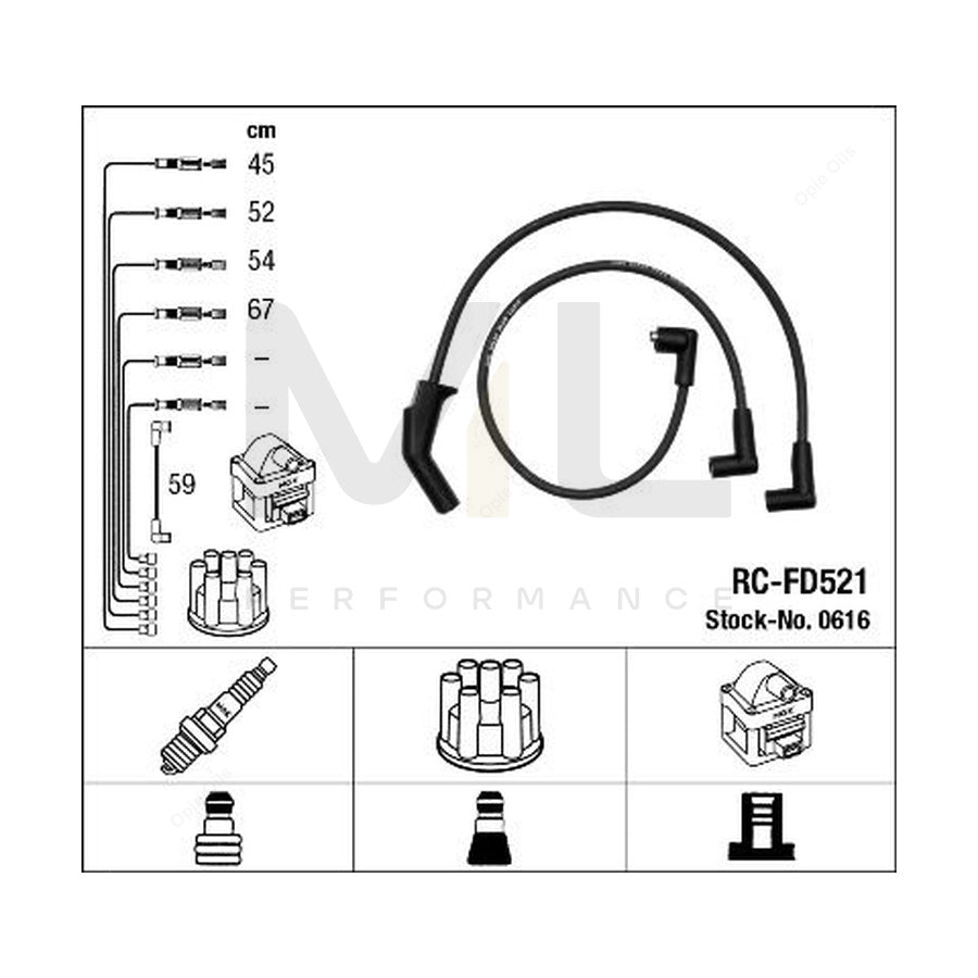 NGK Ignition Cable Kit RC-FD521 (NGK0616) | ML Car Parts UK | ML Performance
