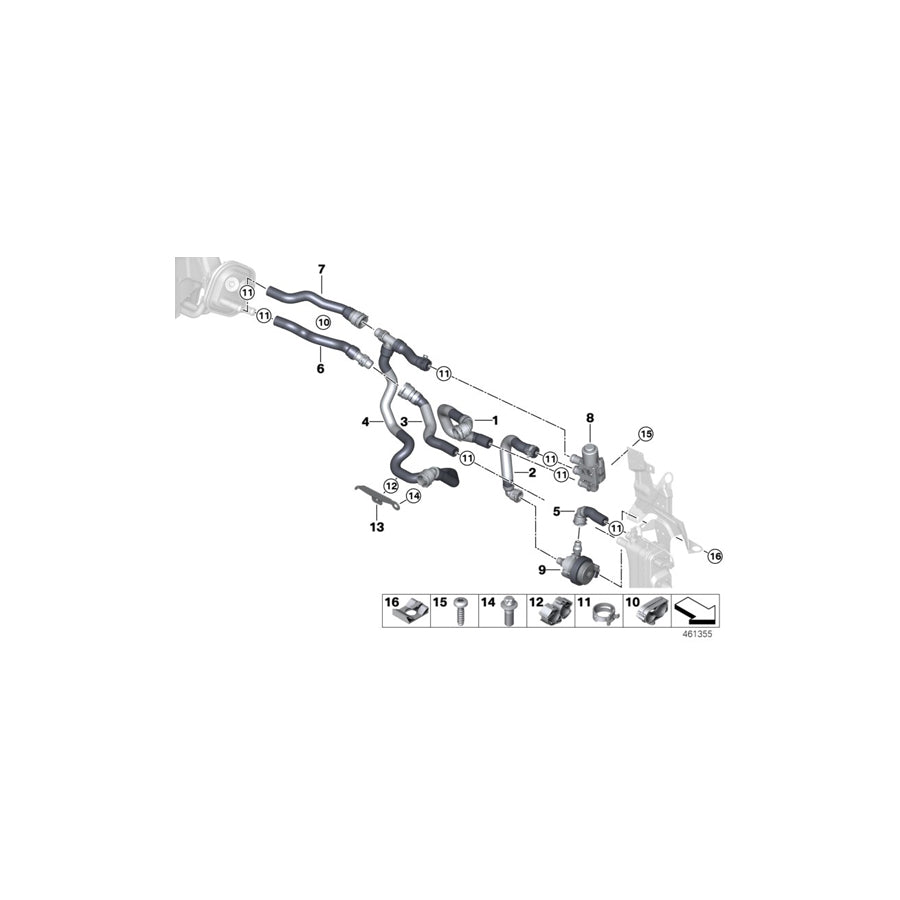 Genuine BMW 64219329653 F30 Coolant Hose, Supply (Inc.  & 330e) | ML Performance EU Car Parts