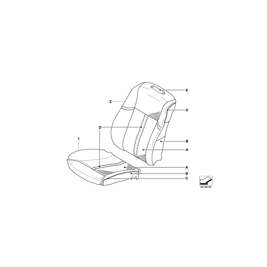 Genuine BMW 52108030080 E66 E65 E61 Seat Cover, Comfort Seat, Leather U6 KLIMALEDER (Inc. 525xi, 730i & 520i) | ML Performance EU Car Parts