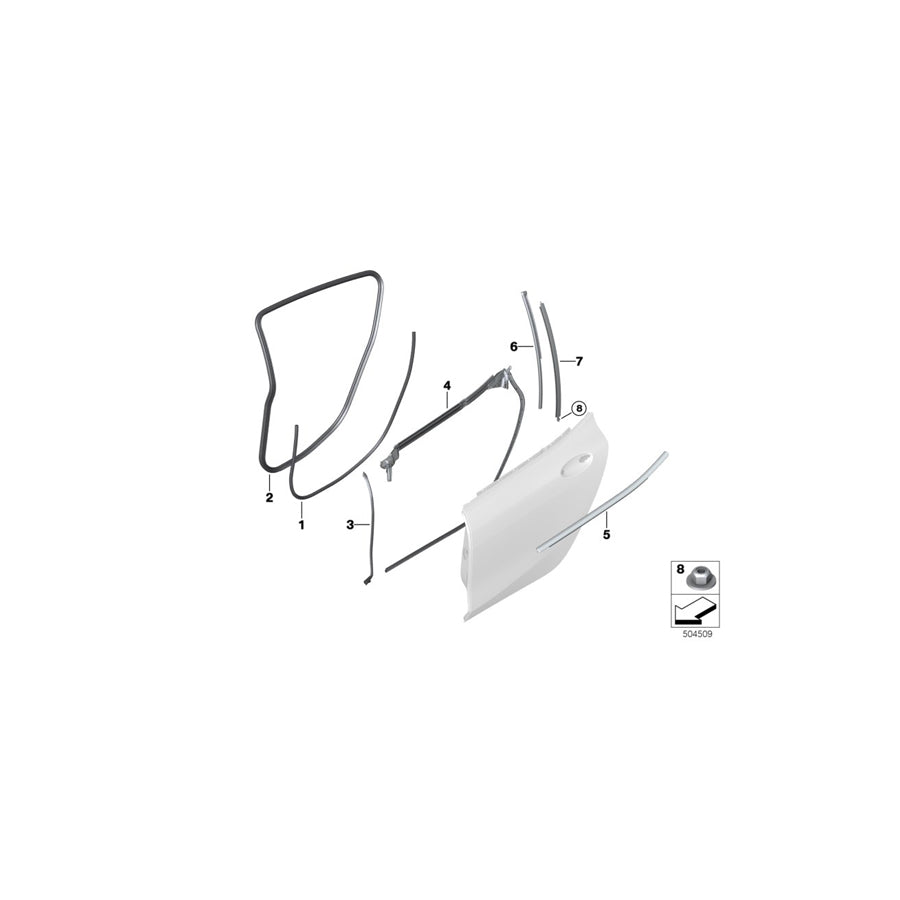 Genuine BMW 51357435446 F93 G16 Seal, Bridge, Side Window, Rear Right (Inc. M850iX, 840i & 840iX) | ML Performance EU