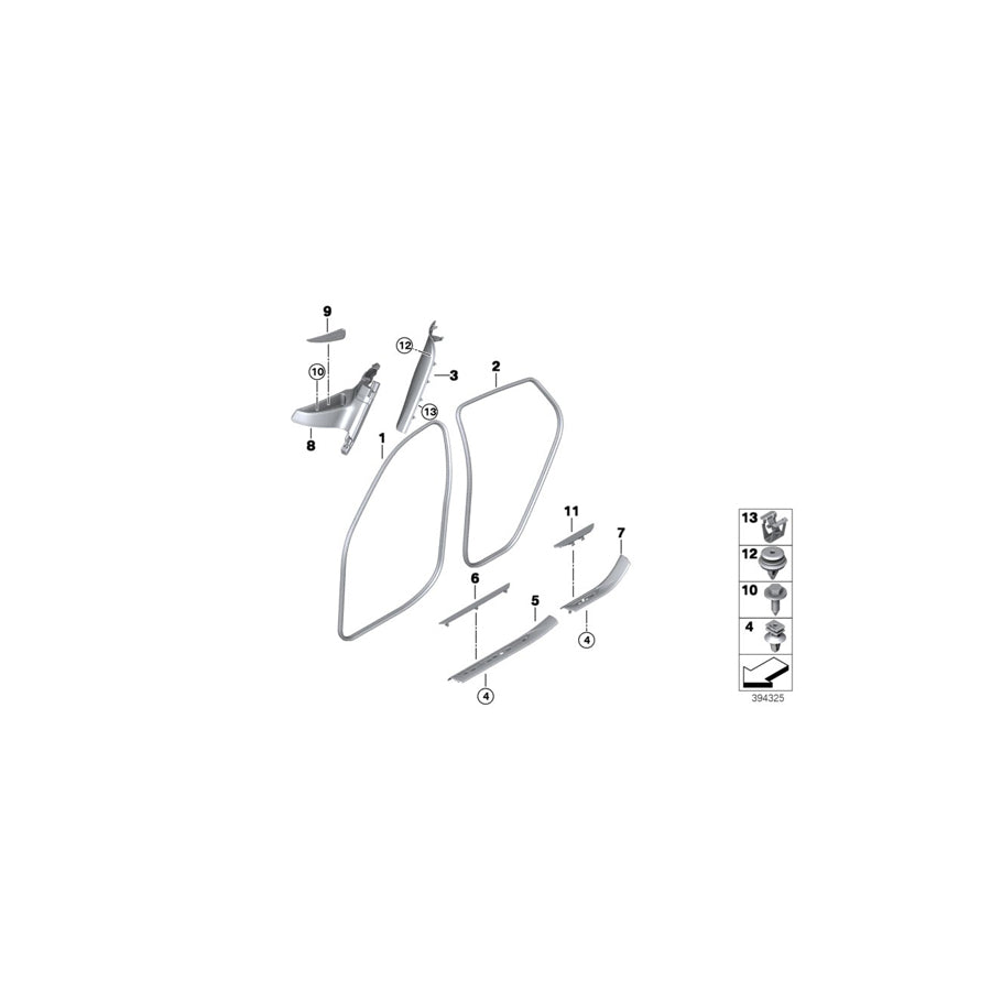 Genuine BMW 51478063243 M Cover, Column C, Bottom Left SCHWARZ (Inc.  & X6 M) | ML Performance EU Car Parts