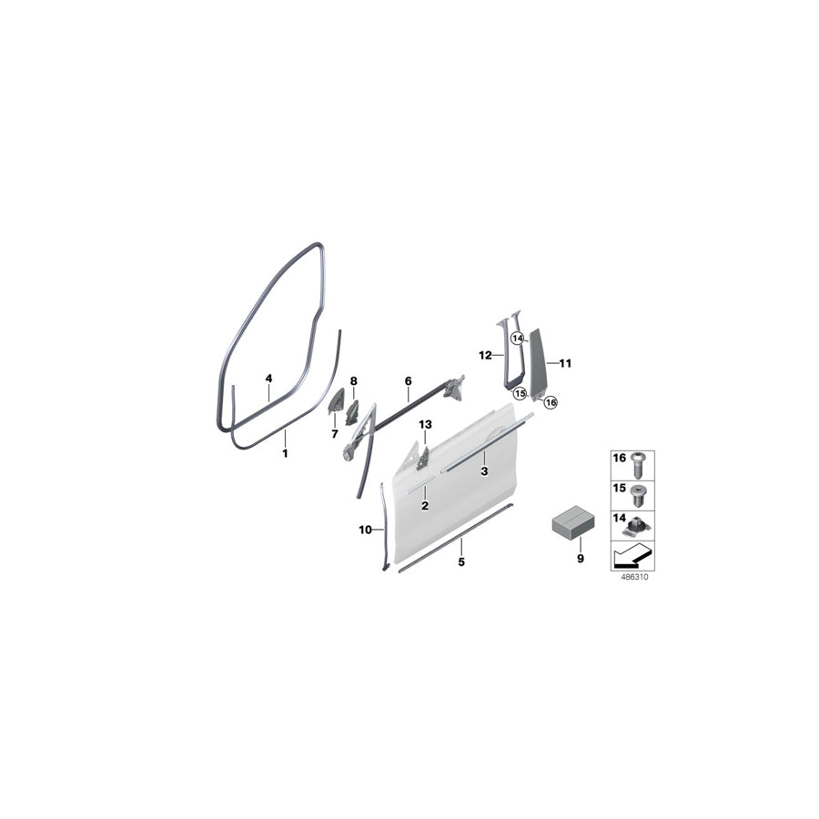 Genuine BMW 51357392374 G32 Seal, Trim, B-Pillar, Right Front Door (Inc. 630iX, 630i & 640dX) | ML Performance EU