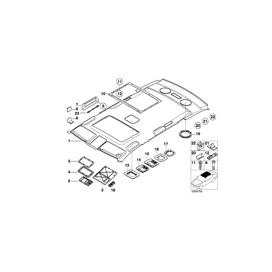 Genuine BMW 51448235729 E39 Molded Roof Lining Its SANDBEIGE (Inc. 520d, 530d & 540i) | ML Performance EU Car Parts