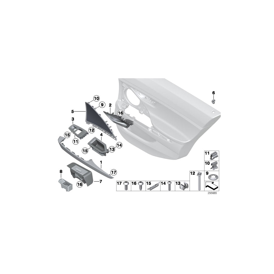 Genuine BMW 51427291436 F06 Trim, Door, Wood, Oak, High-Gloss, Right (Inc. 640d, 650iX & 640i) | ML Performance EU Car Parts