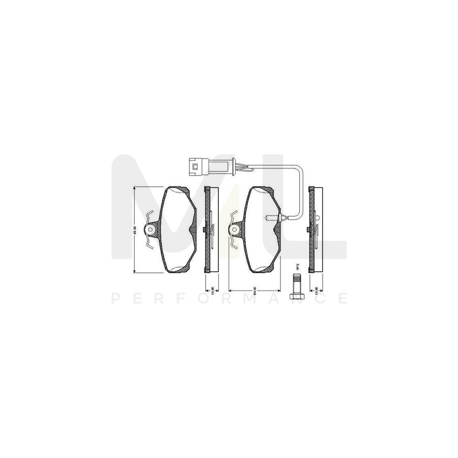 Bosch 0986Tb2105 Brake Pad Set Incl. Wear Warning Contact, With Bolts, With Accessories | ML Performance Car Parts