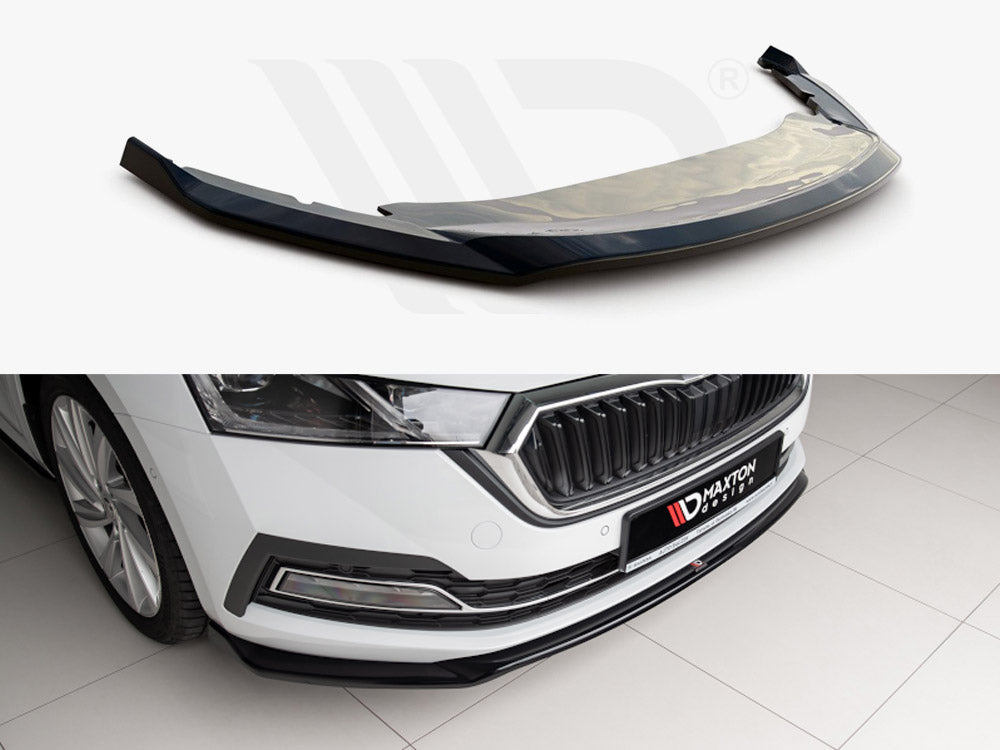 Maxton Design SK-OC-4-FD2T Front Splitter V2 Skoda Octavia MK4 (2019-) | ML Performance UK Car Parts