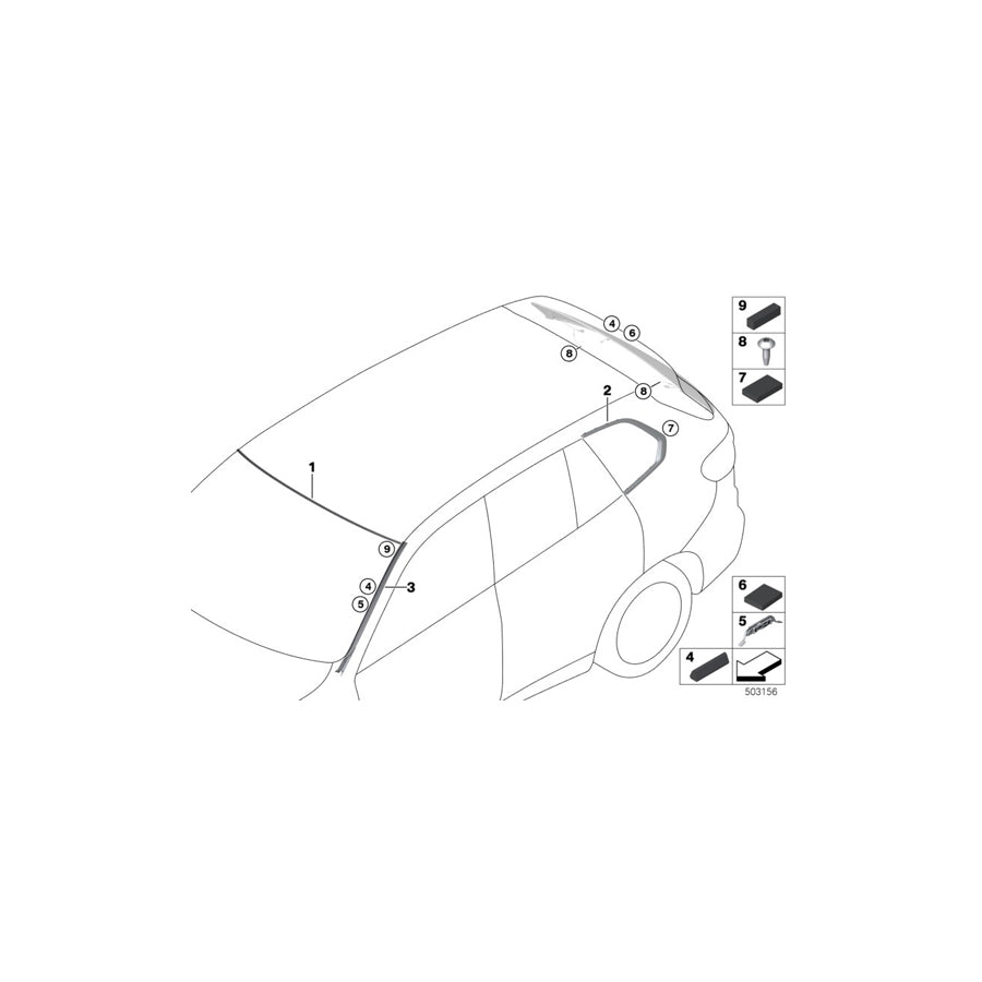 Genuine BMW 51377446223 G06 Finisher, Side Window, Rear Left SHADOWLINE (Inc. X6 30iX, X6 40iX & X6 M50dX) | ML Performance EU