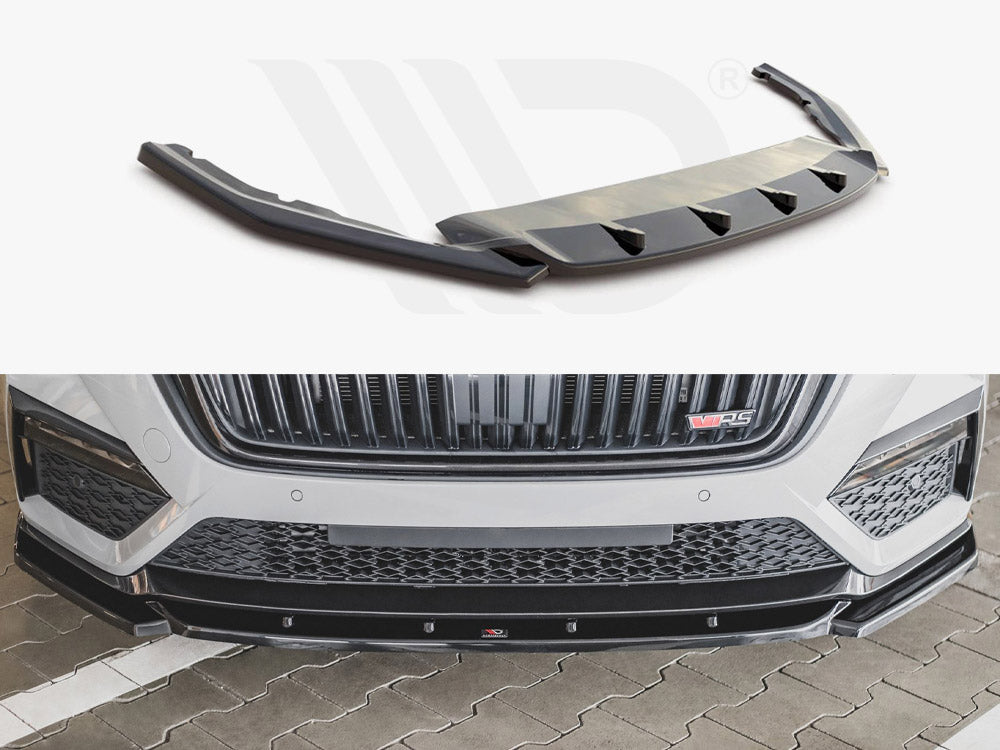 Maxton Design SK-OC-4-RS-FD3T Front Splitter V3 Skoda Octavia Rs MK4 (2020-) | ML Performance EU Car Parts