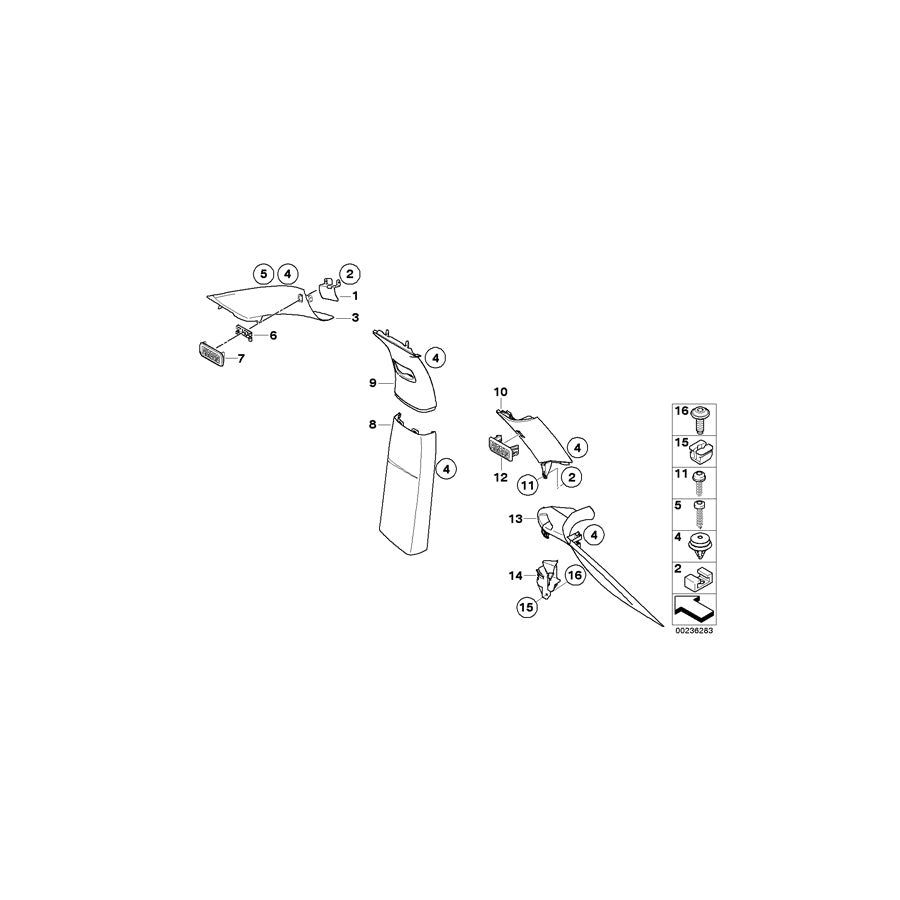 Genuine BMW 51439133653 E71 E72 Cover, Column D, Left GREIGE (Inc. X6 35iX, X6 M50dX & X6 50iX) | ML Performance EU Car Parts