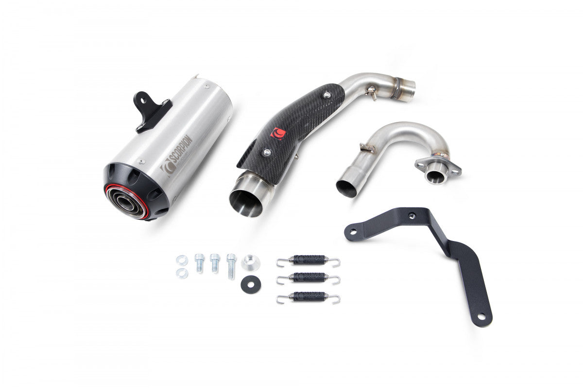 Scorpion PHA193SYSSEO Honda Monkey Red Power Full System - Brushed Stainless Steel Sleeve | ML Performance EU EU