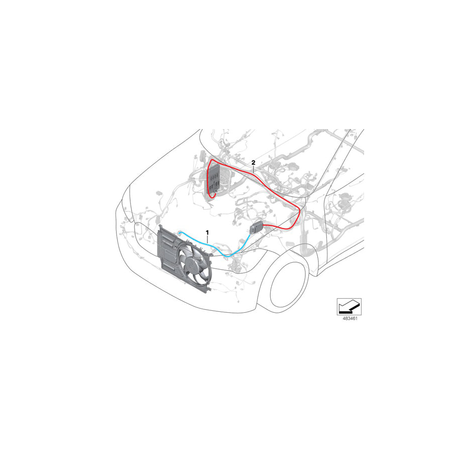Genuine BMW 61116814280 F48 Rep. Wiring Harness For Electric Fan 850W (Inc. X1 18i, X1 25iX & X1 20iX) | ML Performance EU