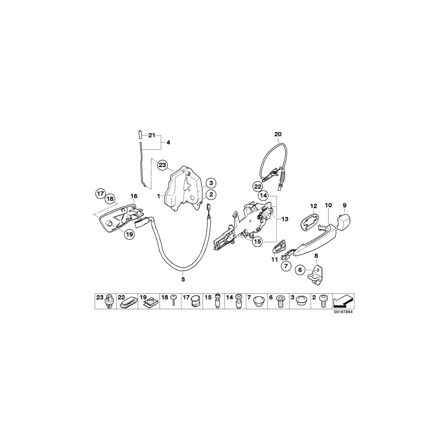 Genuine BMW 51417145075 E87 E87 Door Handle, Inside Left SCHWARZ (Inc. 118d, 120d & 123d) | ML Performance EU