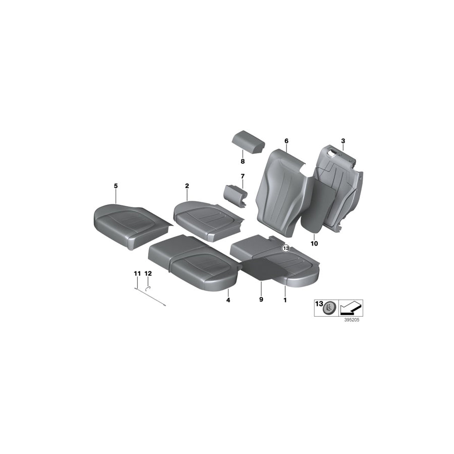 Genuine BMW 52207363772 F15 Upholstery Element, Center, Leather LCSW SCHWARZ (Inc. X5 50iX 4.4, X5 35iX & X5 50iX 4.0) | ML Performance EU Car Parts