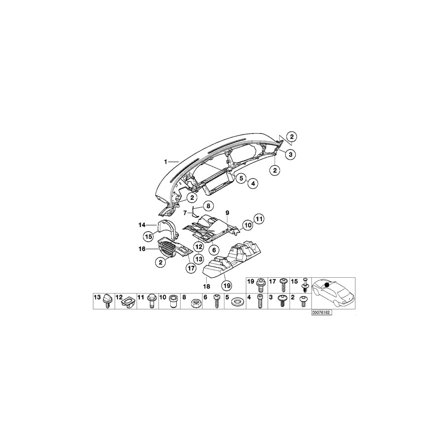 Genuine BMW 51718266907 E52 Foot Controls Trim Panel Bracket (Inc. ALPINA V8 & Z8) | ML Performance EU Car Parts