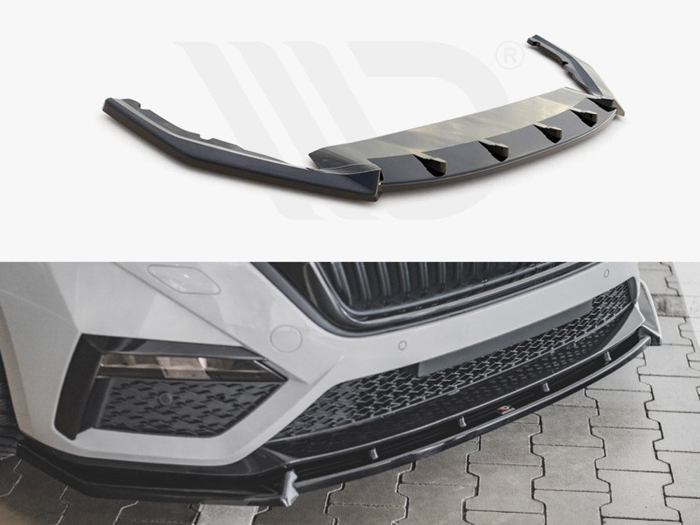 Maxton Design SK-OC-4-RS-FD1T Front Splitter V1 Skoda Octavia Rs MK4 (2020-) | ML Performance EU Car Parts