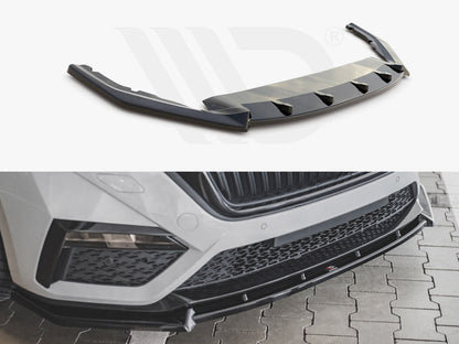Maxton Design SK-OC-4-RS-FD1T Front Splitter V1 Skoda Octavia Rs MK4 (2020-) | ML Performance EU Car Parts