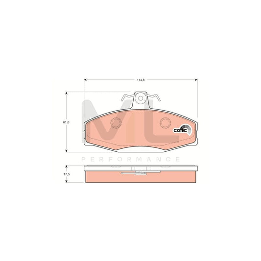 TRW Cotec Gdb1280 Brake Pad Set Not Prepared For Wear Indicator | ML Performance Car Parts