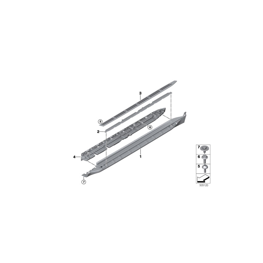 Genuine BMW 51777469426 G06 Running Board, Rocker Panel, Right (Inc. X6 30iX, X6 40iX & X6 40i) | ML Performance EU Car Parts