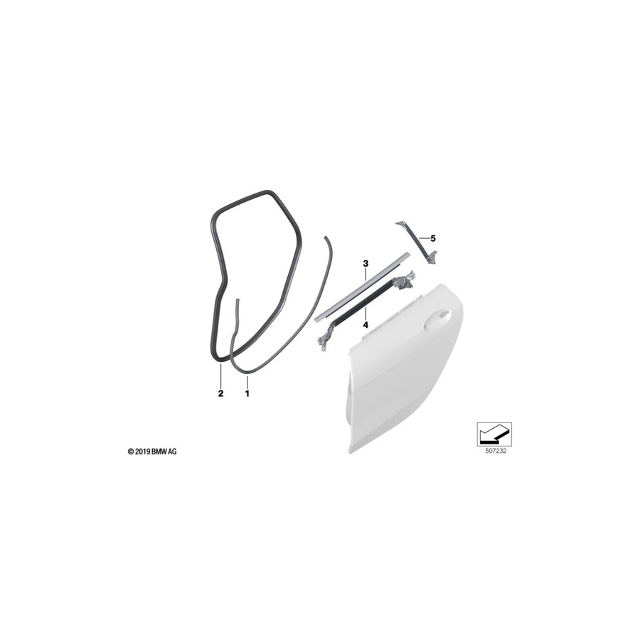 Genuine BMW 51357483134 F44 Window Well Strip, Outer, Door, Rear Rgt (Inc. 220d, 228iX & 218i) | ML Performance EU Car Parts