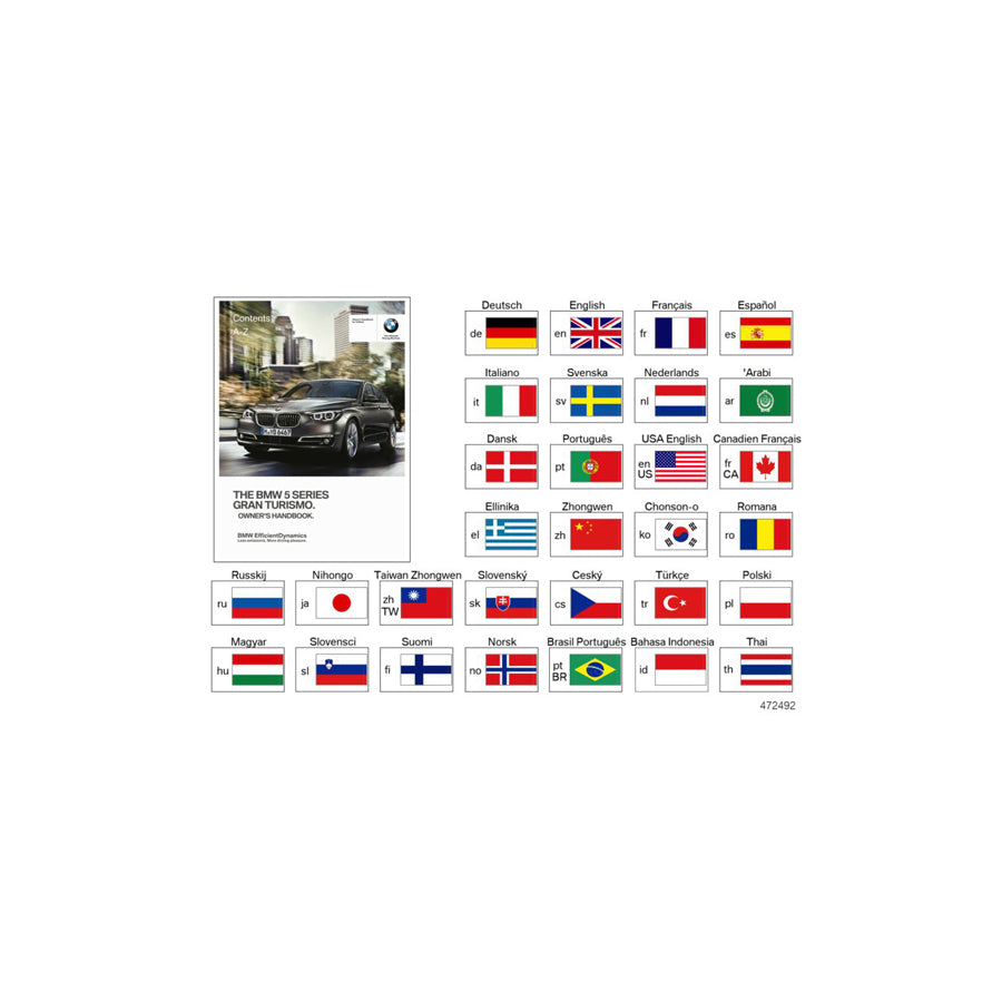 Genuine BMW 01402605015 F07 Owner'S Manual F07 EN US, MJ 2011 (Inc. 550iX, 535iX & 535i) | ML Performance EU Car Parts