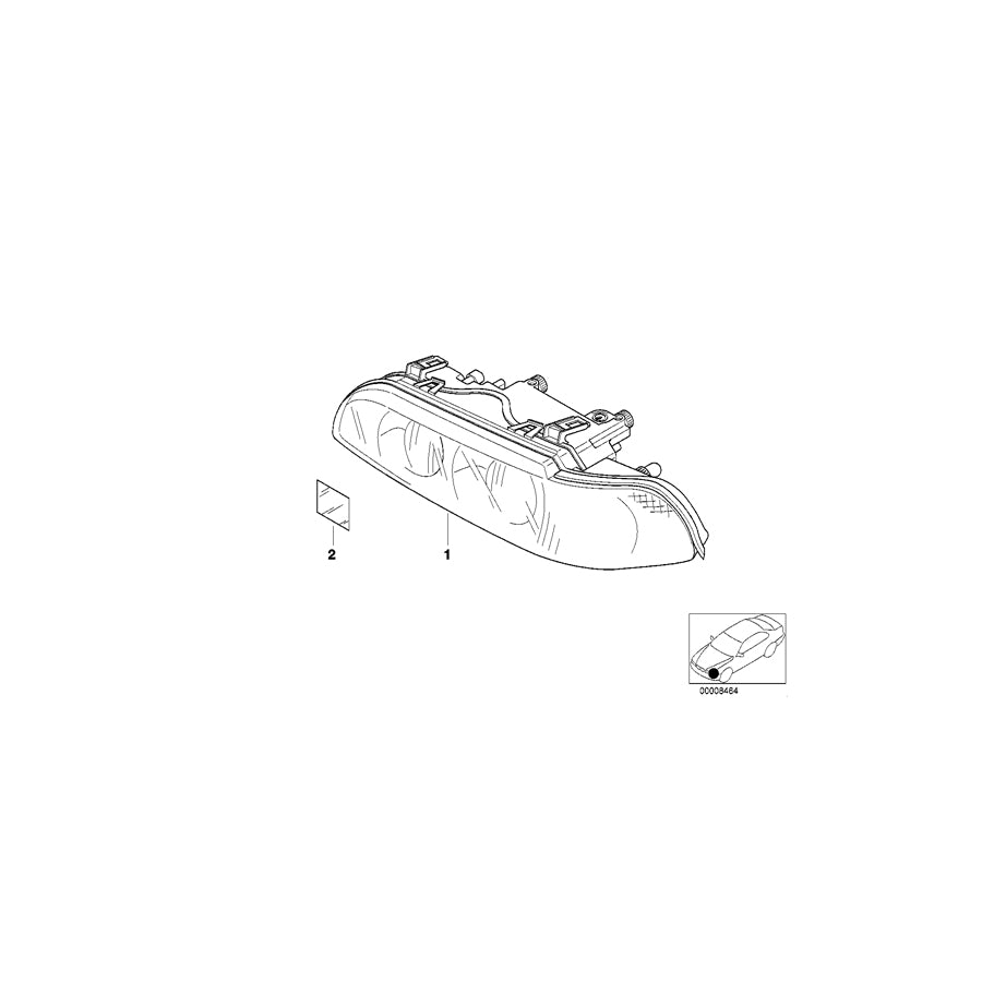 Genuine BMW 63128372754 E39 Headlight Right (Inc. 540iP, 520i & 535i) | ML Performance EU Car Parts