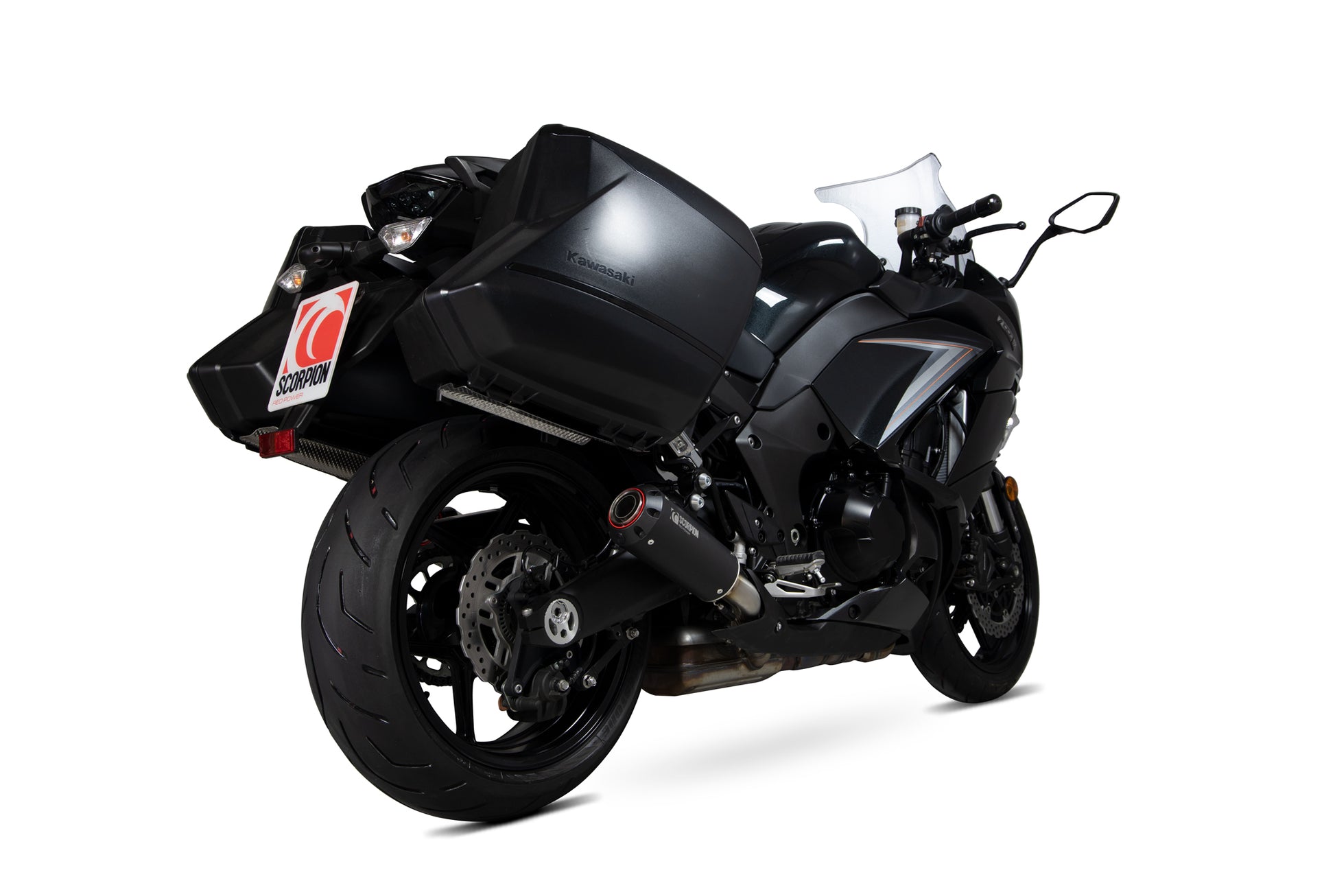 Scorpion PKA109BCER Kawasaki Z1000 SX Red Power Slip-On (Pair) - Black Ceramic Coated Sleeve | ML Performance EU EU