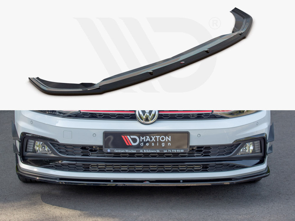 Maxton Design VW-PO-6-GTI-FD1T Front Splitter V.1 VW Polo MK6 GTI | ML Performance UK Car Parts