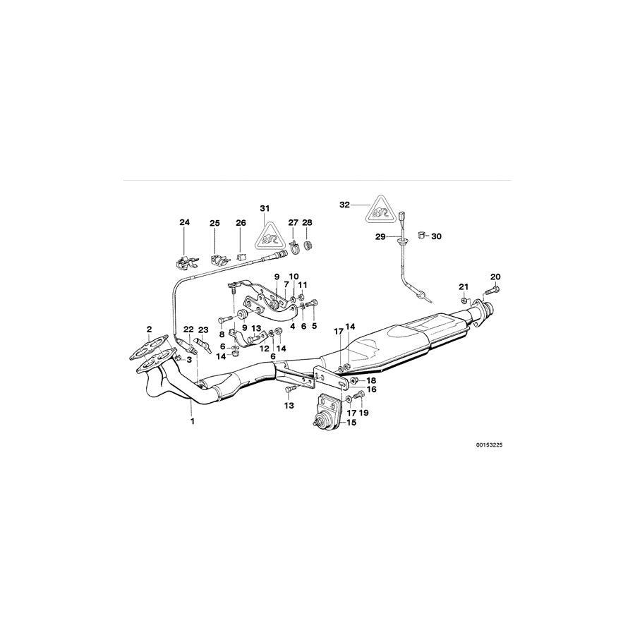 Genuine BMW 11761716471 E30 Rp-Exhaust Pipe Catalytic Converter (Inc. 316i & 318i) | ML Performance EU Car Parts