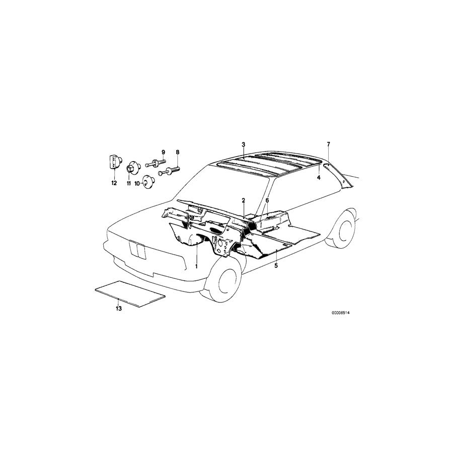 Genuine BMW 51481884260 E30 Sound Insulating Roof Front (Inc. 325ix, 324d & 316) | ML Performance EU Car Parts