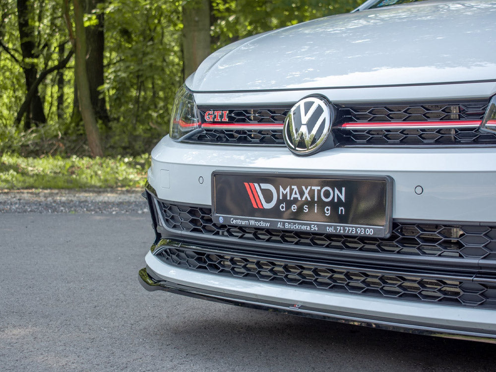 Maxton Design VW-PO-6-GTI-FD2RED Front Splitter V.2 VW Polo MK6 GTI (2017-2021) | ML Performance EU Car Parts