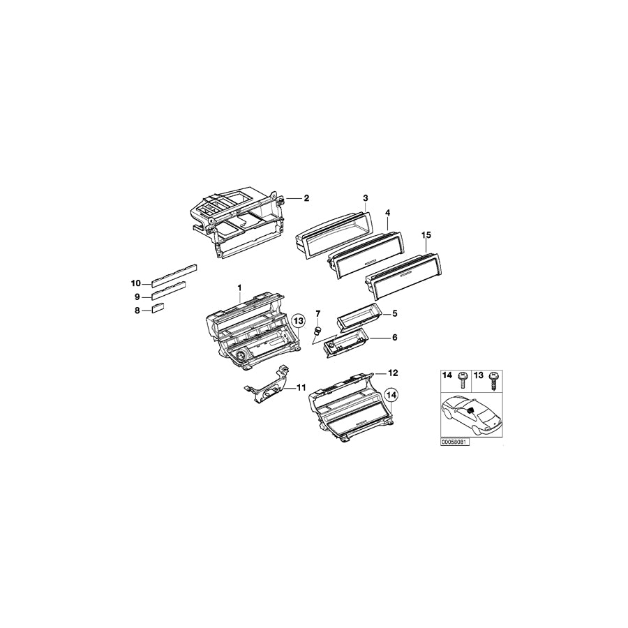 Genuine BMW 51168259495 E46 Front Ashtray Insert CHROM (Inc. 320i, M3 & 320d) | ML Performance EU Car Parts
