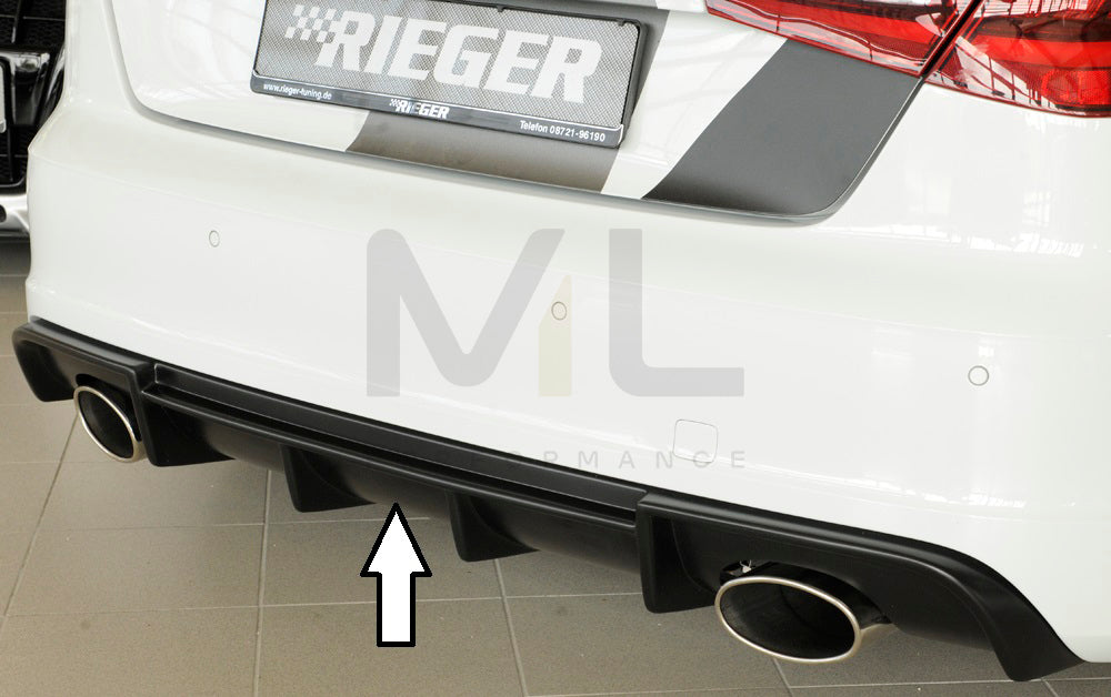 Rieger 00056806 Audi 8V Rear Diffuser (A3 & S3) 1 | ML Performance EU Car Parts