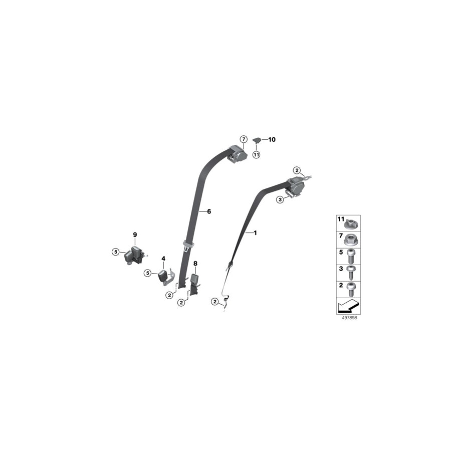 Genuine BMW 72117442030 G20 G21 Tilting Lock, Right (Inc. 330dX, M340iX & 320d) | ML Performance EU Car Parts