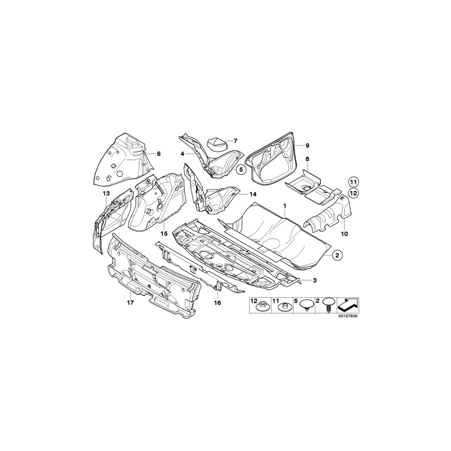 Genuine BMW 51487050382 E61 E61 Front Rght Sound Insulatng Wheel Housing (Inc. 535d, 550i & 520i) | ML Performance EU Car Parts