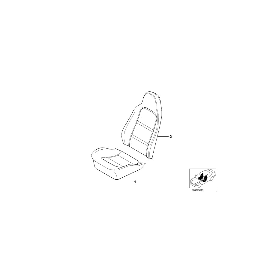 Genuine BMW 52109069451 E36 Left Backrest Upholstery D5AT ANTHRAZIT (Inc. Z3 2.8, Z3 1.9 & Z3 1.8) | ML Performance EU Car Parts