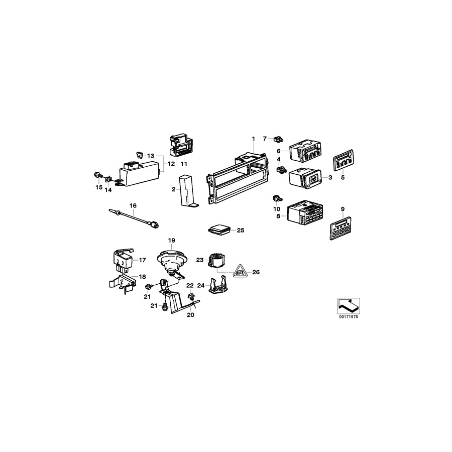 Genuine BMW 65811384141 E34 Support Radio/Clock (Inc. 525tds, 530i & 535i) | ML Performance EU Car Parts