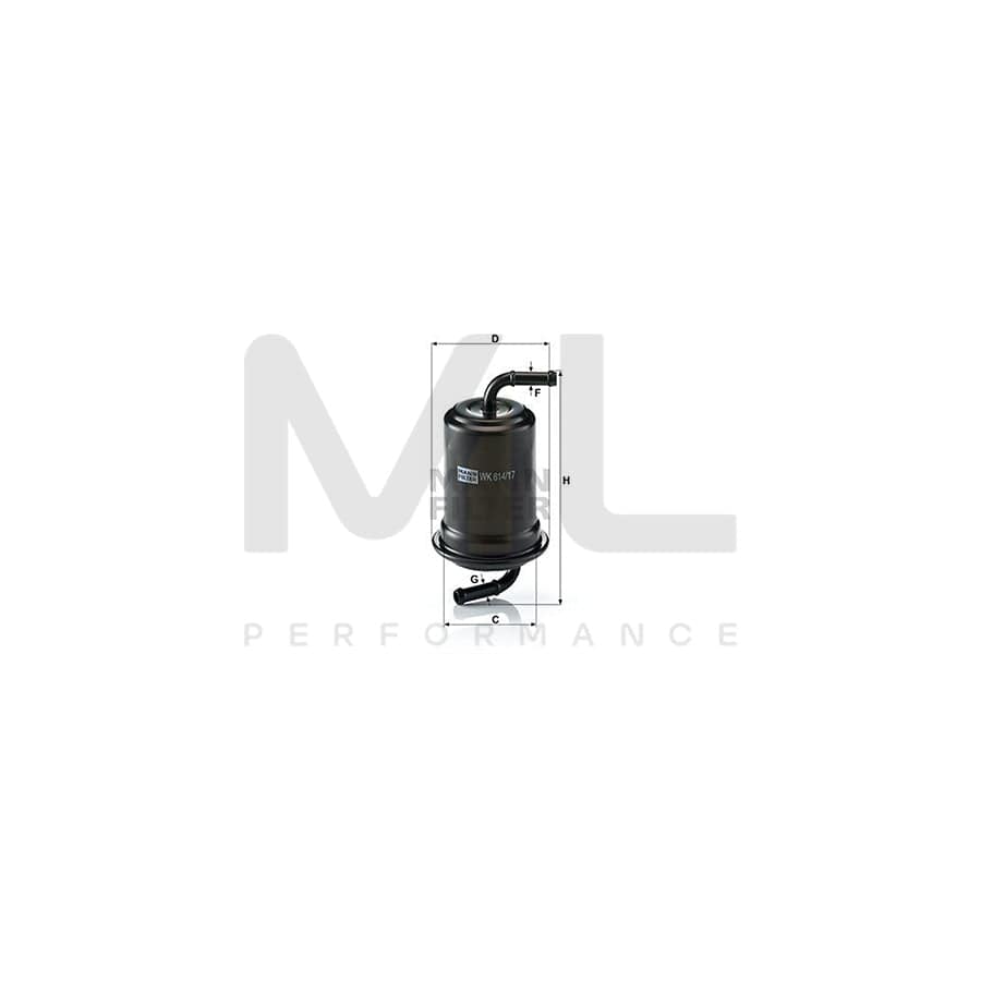 MANN-FILTER WK 614/17 Fuel filter In-Line Filter | ML Performance Car Parts