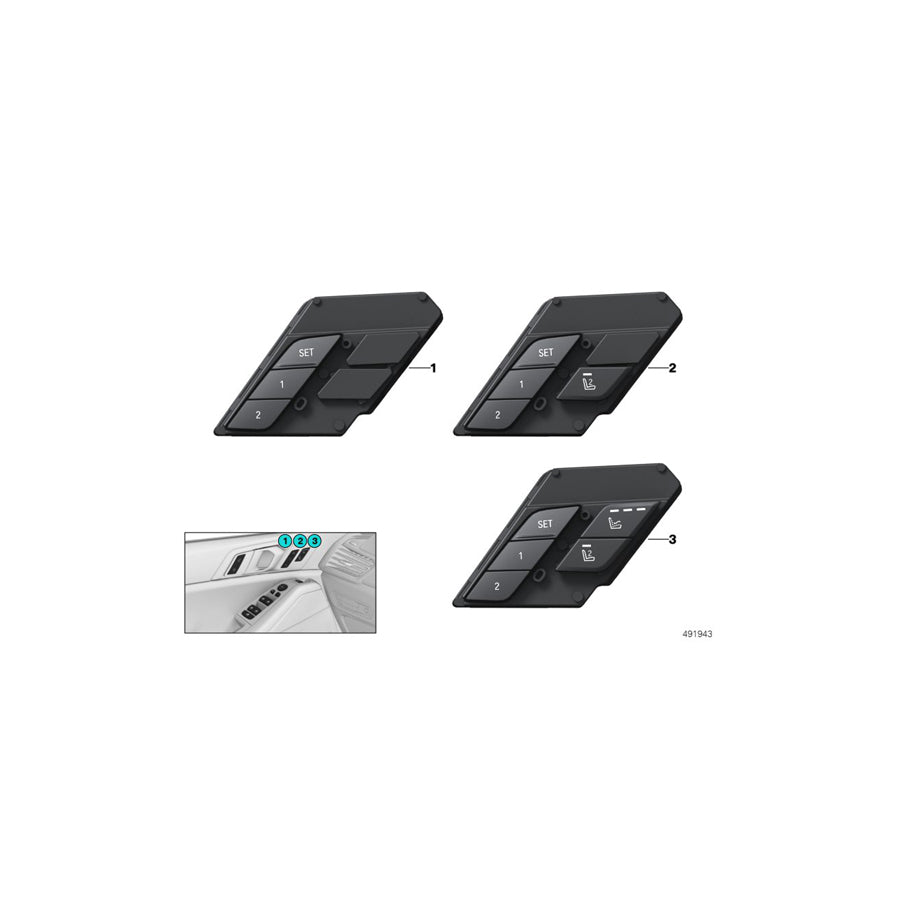 Genuine BMW 61319484675 G05 Operating Facility Seat Functions Left (Inc. X5 30dX, X5 40i & X5 40iX) | ML Performance EU