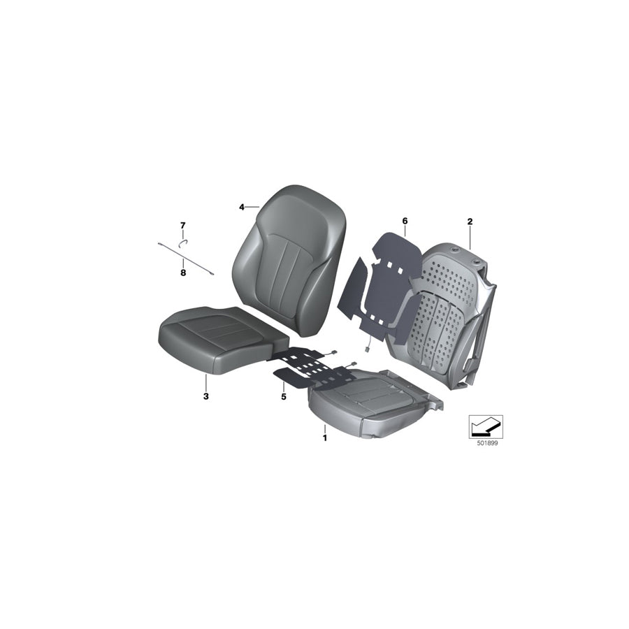 Genuine BMW 52108493890 G07 Cover For Comfort Backrest,Leather Right SCHWARZ (Inc. X7 50iX, X7 40iX & X7 30dX) | ML Performance EU Car Parts