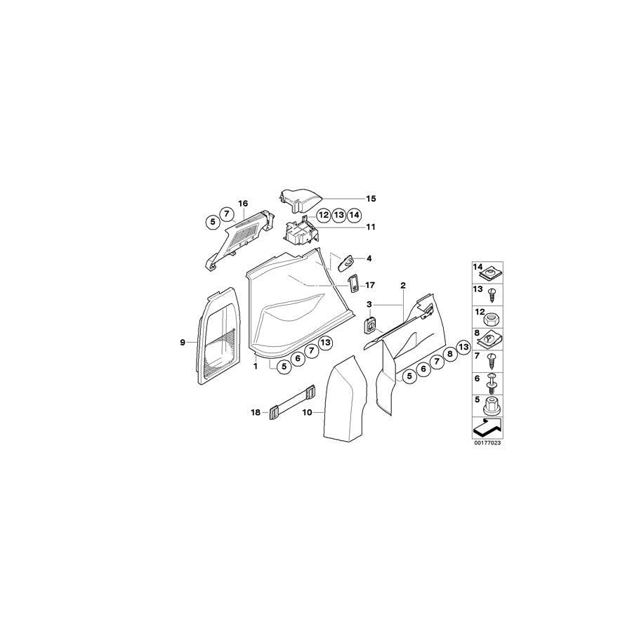 Genuine BMW 51473416398 E83 E83 Right Trunk Flap GRAU (Inc. X3 2.5i, X3 2.0i & X3 2.0d) | ML Performance EU Car Parts