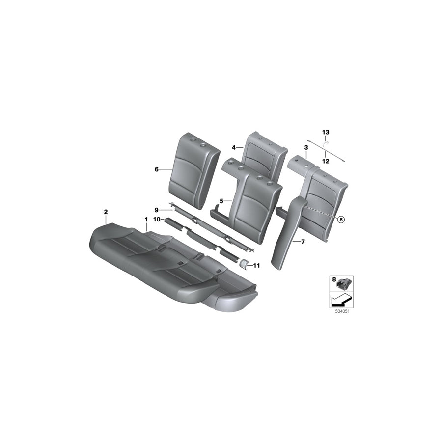 Genuine BMW 52207358413 F10 Cover Backrest Leather Left VENETOBEIGE (Inc. 530dX, 525d & 528iX) | ML Performance EU Car Parts