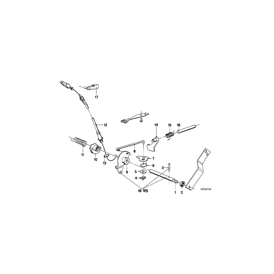 Genuine BMW 24341206464 E21 E12 Accelerator Bowden Cable (Inc. 320, 318 & 320i) | ML Performance EU Car Parts