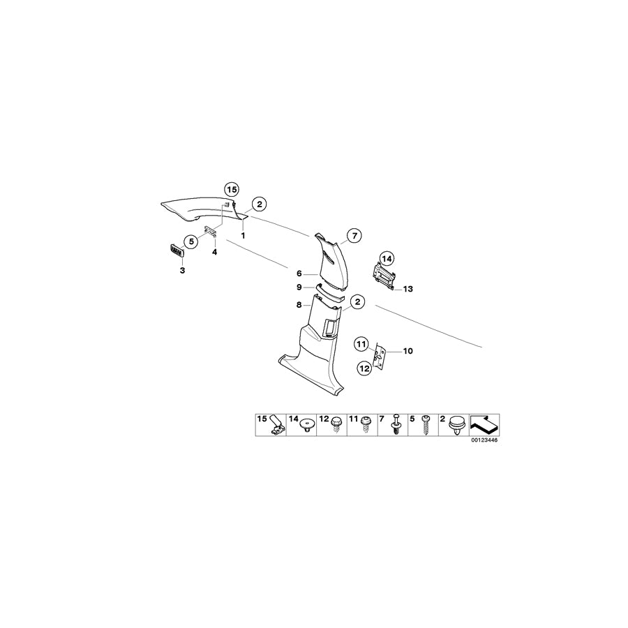 Genuine BMW 51437031980 E65 E66 Covering Column-Center Top Right FLANELLGRAU (Inc. 740d, 730i & 745Li) | ML Performance EU Car Parts