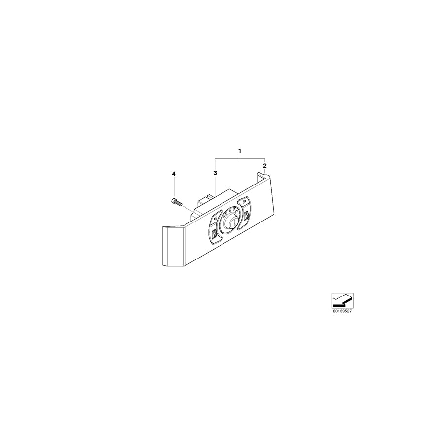 Genuine BMW 61316953623 E60 E61 Cover, Light Operating Unit SCHWARZ (Inc. 530xi, 540i & 525i) | ML Performance EU Car Parts