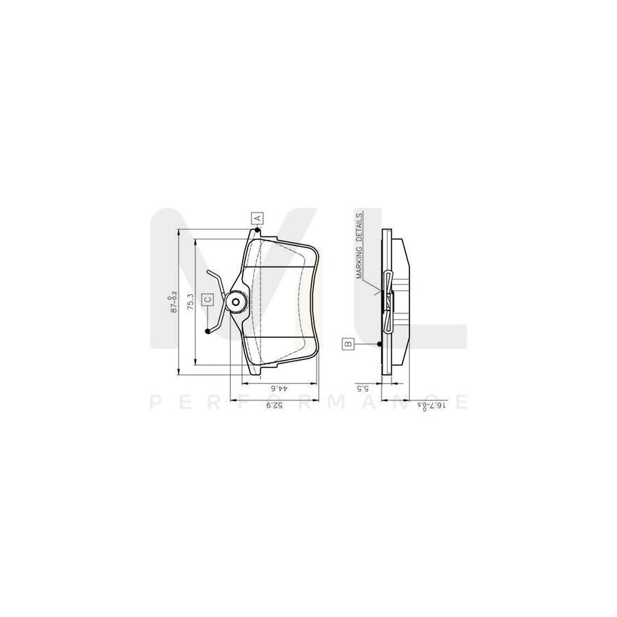 Bosch 0986Tb3091 Brake Pad Set Excl. Wear Warning Contact, With Bolts, With Accessories | ML Performance Car Parts