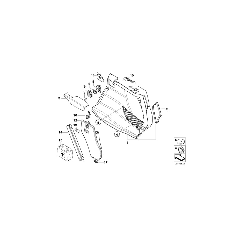 Genuine BMW 51477133708 E81 E87 E91 Cover Seat-Back Clip, Right SCHWARZ (Inc. 330xd, 320xd & 116i 2.0) | ML Performance EU Car Parts