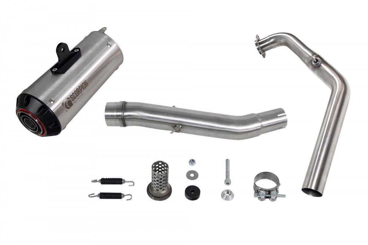 Scorpion PYA115SYSSEO Yamaha YZF-R125 Red Power Full System - Brushed Stainless Steel Sleeve | ML Performance EU EU