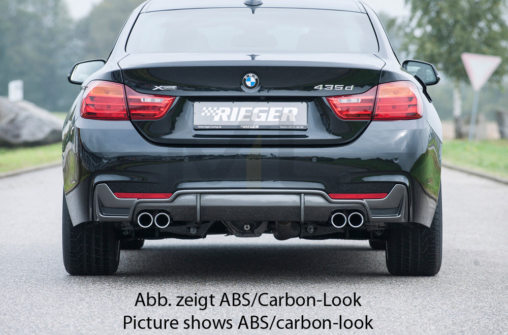 Rieger 00053490 BMW 4 Series F32 F33 F36 Rear Diffuser - Carbon Look 3 | ML Performance EU Car Parts